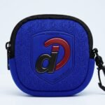 Compact Neoprene Coin & Earphone Pouch with Carabiner Clip - Royal Blue
