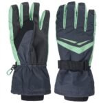 Unisex Waterproof Insulated Ski & Snowboard Gloves - Charcoal/Mint Green